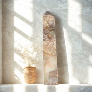 Natural Druzy Sphalerite Crystal Tower Obelisk | 221g Grounding Stone